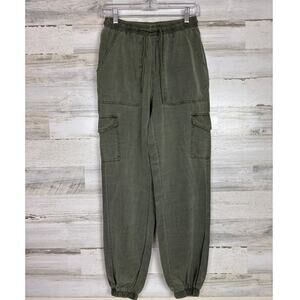 7 for all mankind womens xs army green lightweight joggers new cargo pant